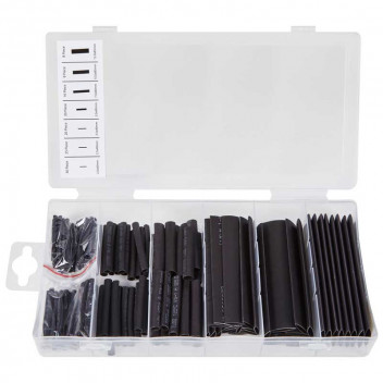 Image for Blue Spot Assorted Black Heat Shrink Tubing Set - 127 Piece