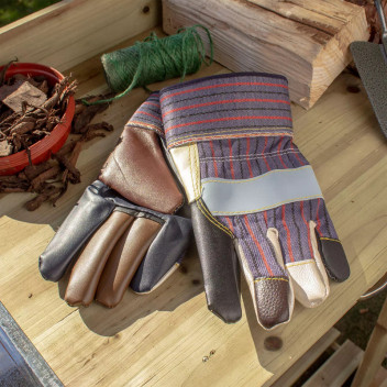 Image for Kingfisher Garden Leather Rigger Gardening Gloves