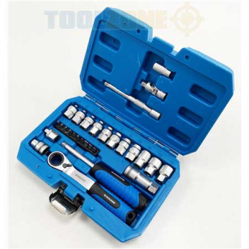 Image for Toolzone 1/4"D Go Through Socket Set - 29 Piece