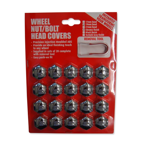 19mm Chrome Wheel Nut Bolt Cover NCO03-CH image