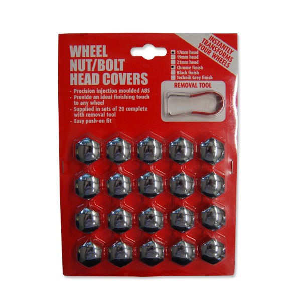 17mm Chrome Wheel Nut Bolt Cover NCO01-CH image