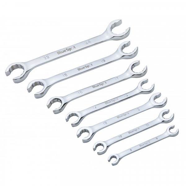 Blue Spot 8-24mm Flare Nut Spanner Set - 7 Piece - Wilco Direct