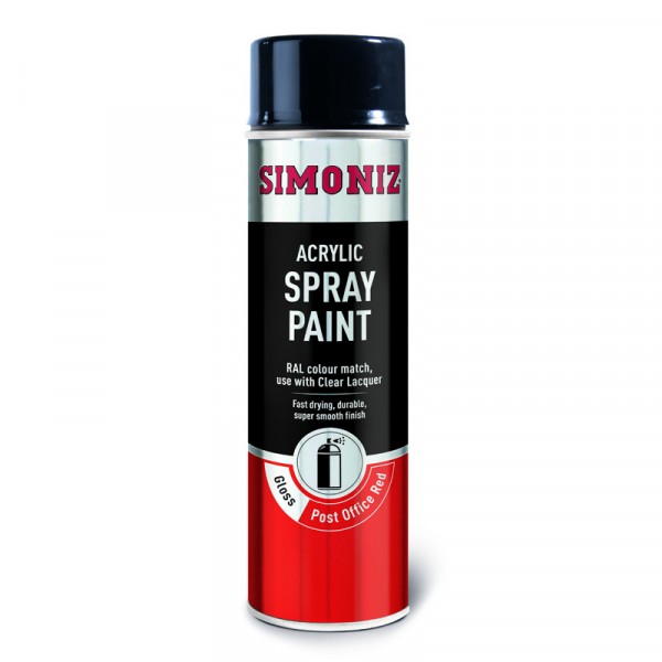 Simoniz Gloss Acrylic Spray Paint - Post Office Van Red - 500ml - Wilco ...