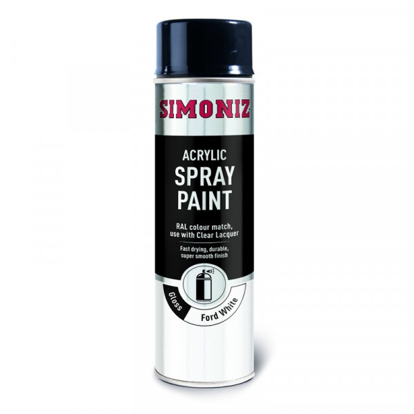 Simoniz Ford Van Acrylic Spray Paint - Gloss White - 500ml - Wilco Direct